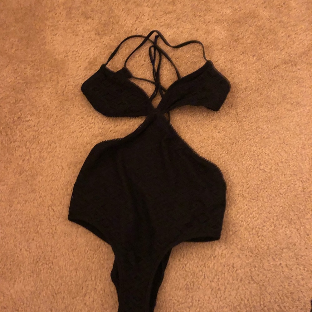 Roxy One Piece lace back tie swimsuit